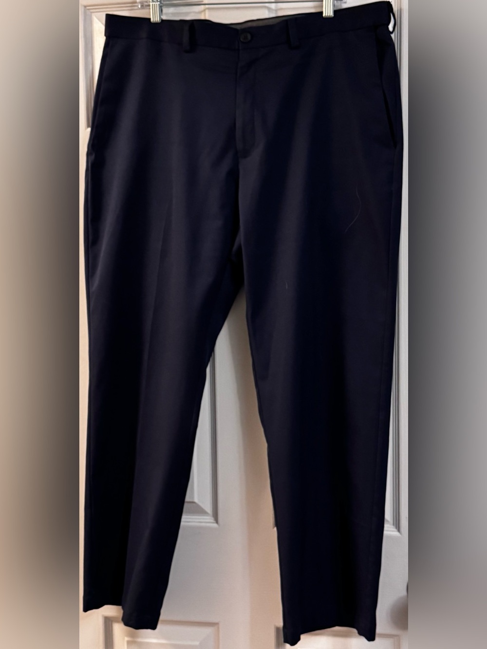 Haggar Men's Cool Right Performance Flex Navy Dress Pants - Flat Front